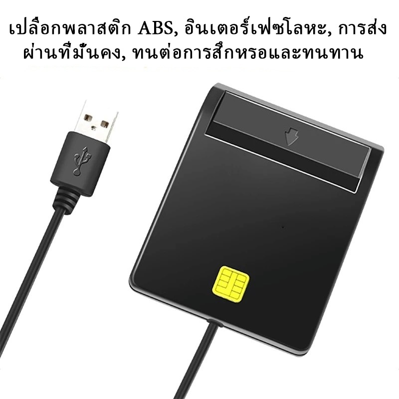 เครื่องอ่านการ์ดอัจฉริยะ USB 2.0/เครื่องอ่านการ์ด Writer Secure Bank สําหรับบัตรเครดิต, การ์ด Debit, การเข้าถึง ID | PC/Mac/Linux Compatible - รูปที่ 4