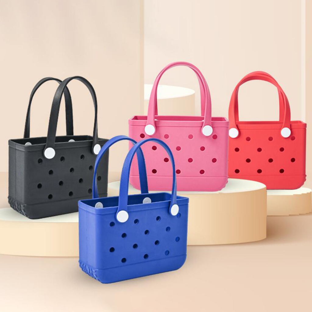 【Myfosrz 】 Bag Handbag Hole Bag Portable Holiday Beach Tote Bag
