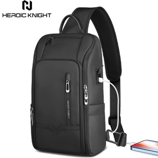 HEROIC KNIGHT กระเป๋าสะพายข้างผู้ชาย USB มัลติฟังก์ชั่นกันน้…