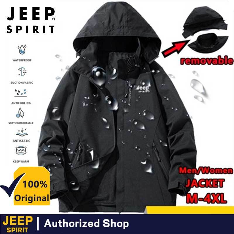 JEEP SPIRIT เสื้อแจ็คเก็ตเดินป่าสำหรับผู้ชาย กันน้ำ สะท้อนแสง Windbreaker สำหรับการล่าสัตว์ Camping Trekking