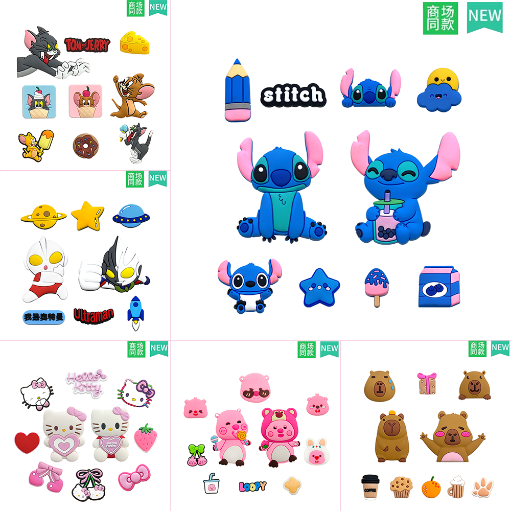 ชุดการ์ตูนสไตล์ร้อน Charms รองเท้าแตะจี้ปุ่ม Capybara Clog Pins ของขวัญสําหรับเพื่อน