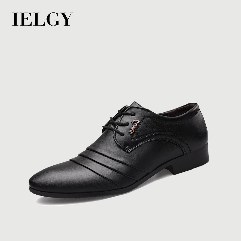 IELGY ธุรกิจใหม่รองเท้าหนังลําลองชี้รองเท้าหนังผู้ชาย