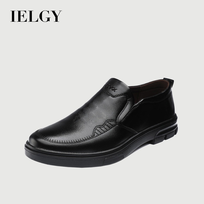 IELGY รองเท้าหนังธุรกิจหุ้มข้อต่ําด้านล่างนุ่มสําหรับผู้ชาย