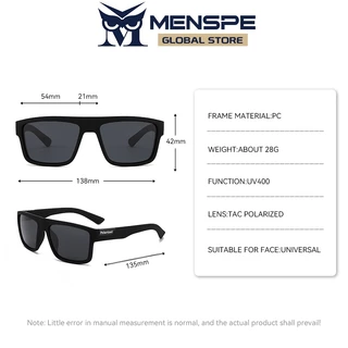 MENSPEผู้ชายแว่นกันแดดโพลาไรซ์แฟชั่นกรอบสี่เหลี่ยมUnisex UV400 Clean Visionขี่จักรยานขี่วิ่งแว่นตาตกปลาสําหรับผู้ชาย