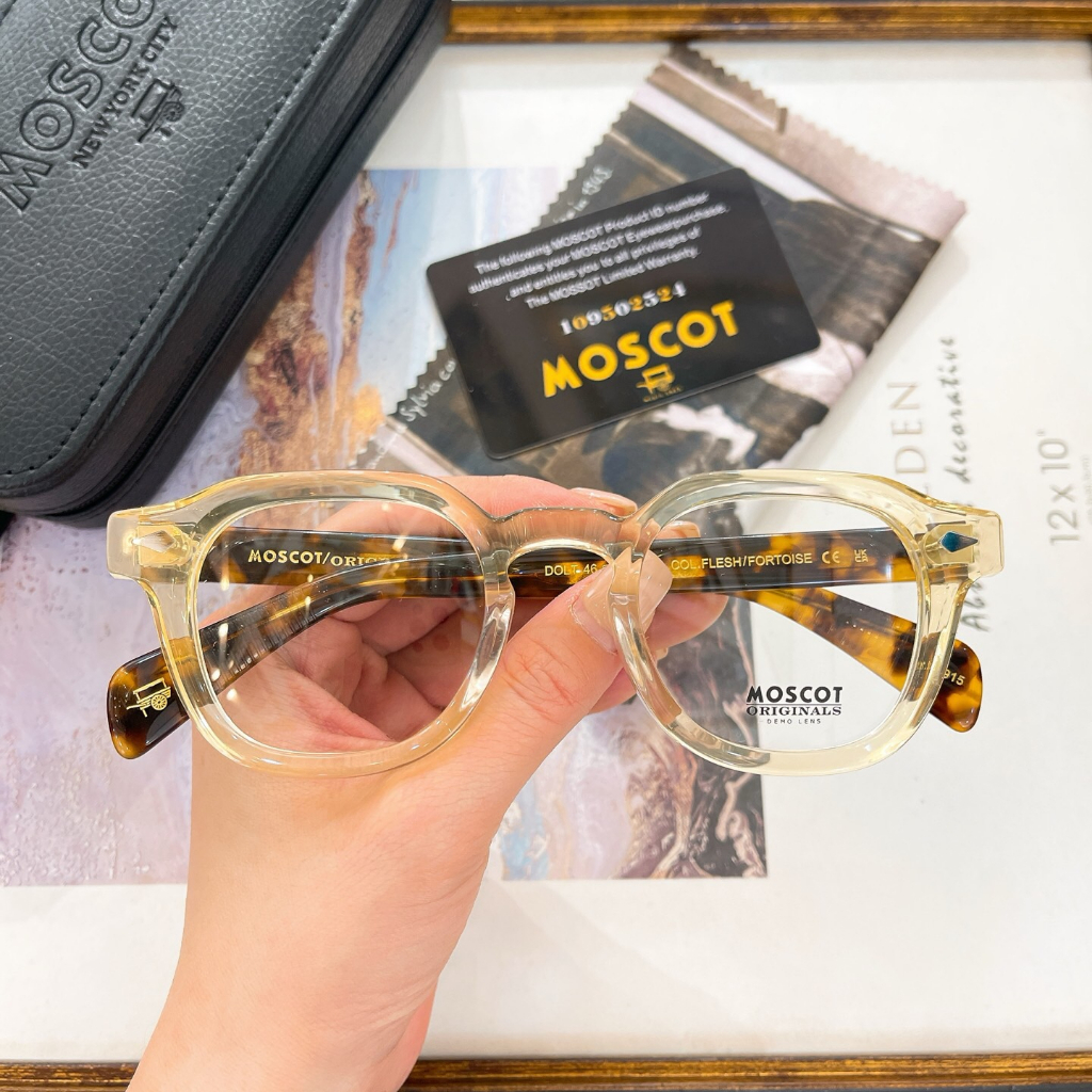 [คุณภาพสูง] แว่นตา MOSCOT DOLT 48 มม.Retro Cat Eye Square Round กรอบแว่นสายแฟชั่น สำหรับทั้งชายและหญ