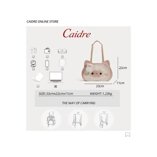 กระเป๋าสะพายหลัง Caidre แบบ tote ลายลูกแมวน่ารัก สำหรับการเดินทางและใช้งานประจำวัน