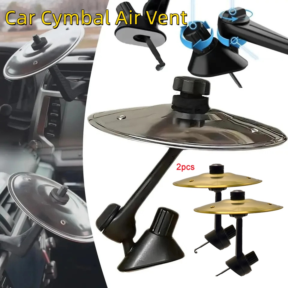 2 ชิ้นรถ Hand-shooting Cymbal รถ Air Vent Dashboard Crash Cymbals In-car Entertainment รถพอร์ตระบายอ