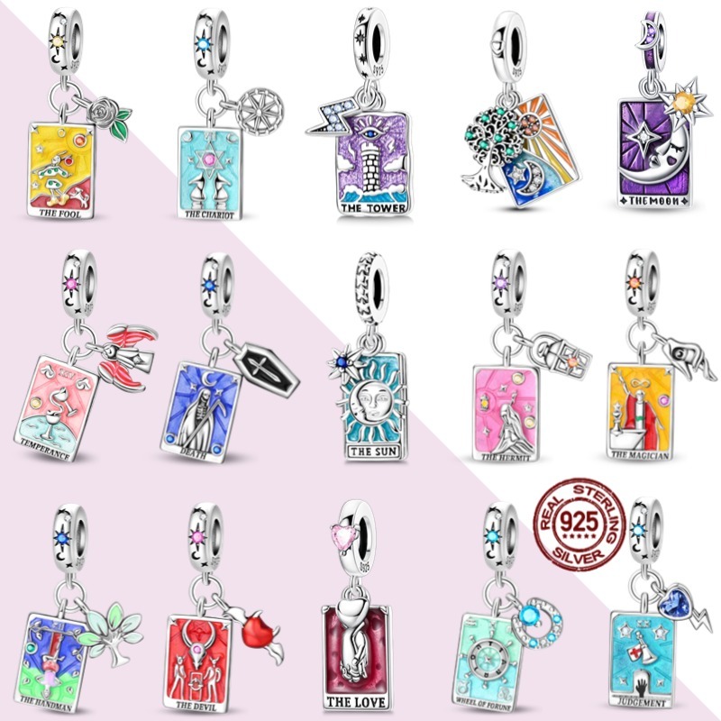 925 เงิน Fools Positive ยี่ห้อจี้, Chariot Positive ยี่ห้อจี้ Panda สร้อยข้อมือ เดิมของขวัญวันเกิดเครื่องประดับหรูหรา