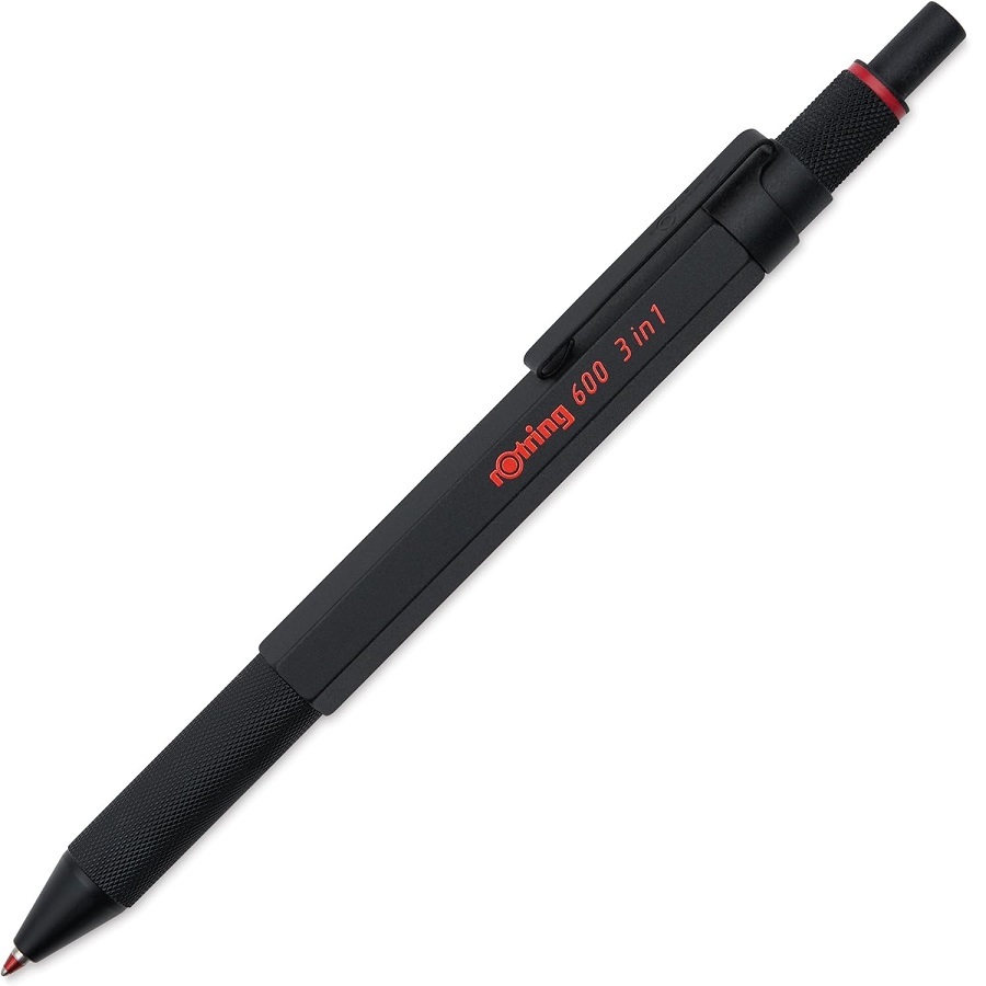 Rotring 600 3 in 1 multi-function Pen 0.5mm ดินสอกดและสีแดง ,ปากกาลูกลื่นสีดํา