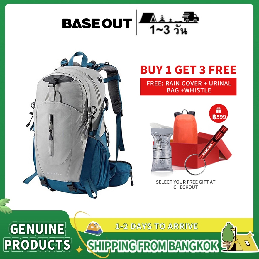 BASE OUT 40L กระเป๋าปีนเขากระเป๋าเป้สะพายหลังเดินป่าขนาดใหญ่ [ฝากระโปรงกันฝน]