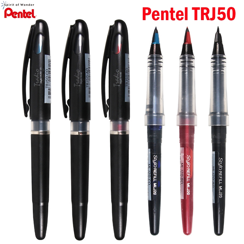 1 ชิ้นญี่ปุ่น PENTEL วิทยุ Stylo ปากกาน้ําพุพลาสติกรีฟิล TRJ50 และรีฟิล MLJ20
