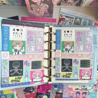 ญี่ปุ่นน่ารักการ์ตูนสติกเกอร์ตัวละครเกาหลี น่ารัก ภาพตัดปะ สติกเกอร์บัญชีมือไดอารี่วางแผนสมุดภาพเครื่องเขียน ทําเอง สติกเกอร์ตกแ