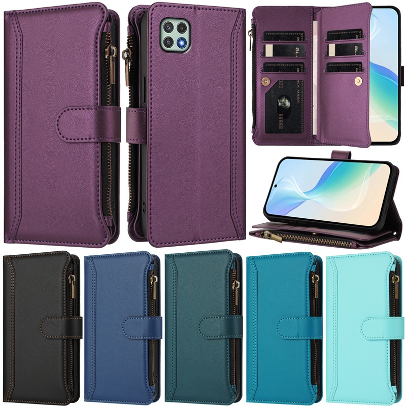 Deluxe สําหรับ Samsung Galaxy A22 A32 A13 A12 M12 A52S A72 A52 A51 A71 A23 M23 F23 5G A70 A13 A22 A32 A52 A72 4G ซิปกระเป๋าสตางค์หนังช่องใส่การ์ดปลอกหนัง