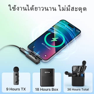 BOYA BY-V10/V20 ไมค์ไร้สาย ตัดเสียงรบกวน ไมค์ไลฟ์สด ไมค์อัดเสียง สำหรับ สมาร์ทโฟน