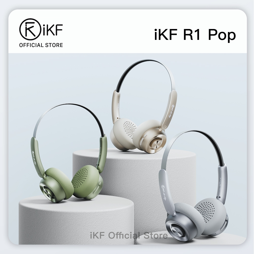 IKF R1 POP หูฟังไร้สายบลูทูธ Retro น้ําหนักเบาชุดหูฟัง Multi-point สําหรับ iOS/Android OOTD Travel