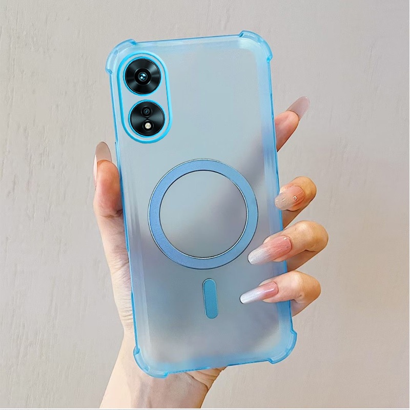 แม่เหล็กใหม่สําหรับ OPPO A18 A38 A58 A58X A78 A98 5G 4G เคสโทรศัพท์ ice Mist Frosted รวมทุกอย่าง Anti Drop และการกระจายความร้อนปลอกป้องกันโทรศัพท์