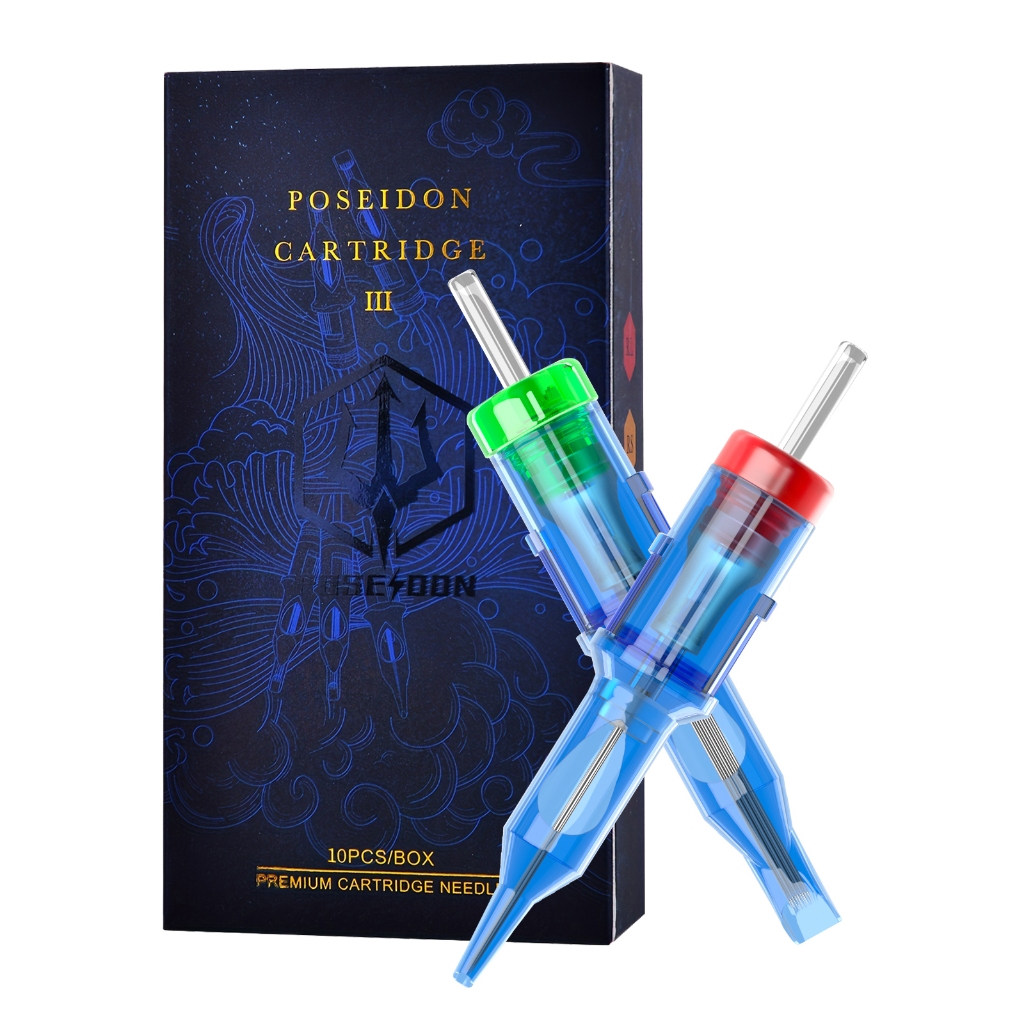 เข็มตลับสัก POSEIDON 10 ชิ้น/กล่อง #12 ตลับหมึก 0.35 มม. แบบใช้แล้วทิ้งมาตรฐานสารพัน,เข็มสักอุปกรณ์สักสําหรับศิลปิน