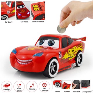 Disney Pixar McQueen Car Piggy Bank แบตเตอรี่รถยนต์ไฟฟ้า Bli…
