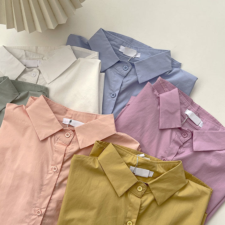 Laterme 7 สี พร้อมส่ง เสื้อเชิ้ตแขนยาว เสื้อผ้าผู้หญิง สไตล์เกาหลี แฟชั่นผู้หญิง