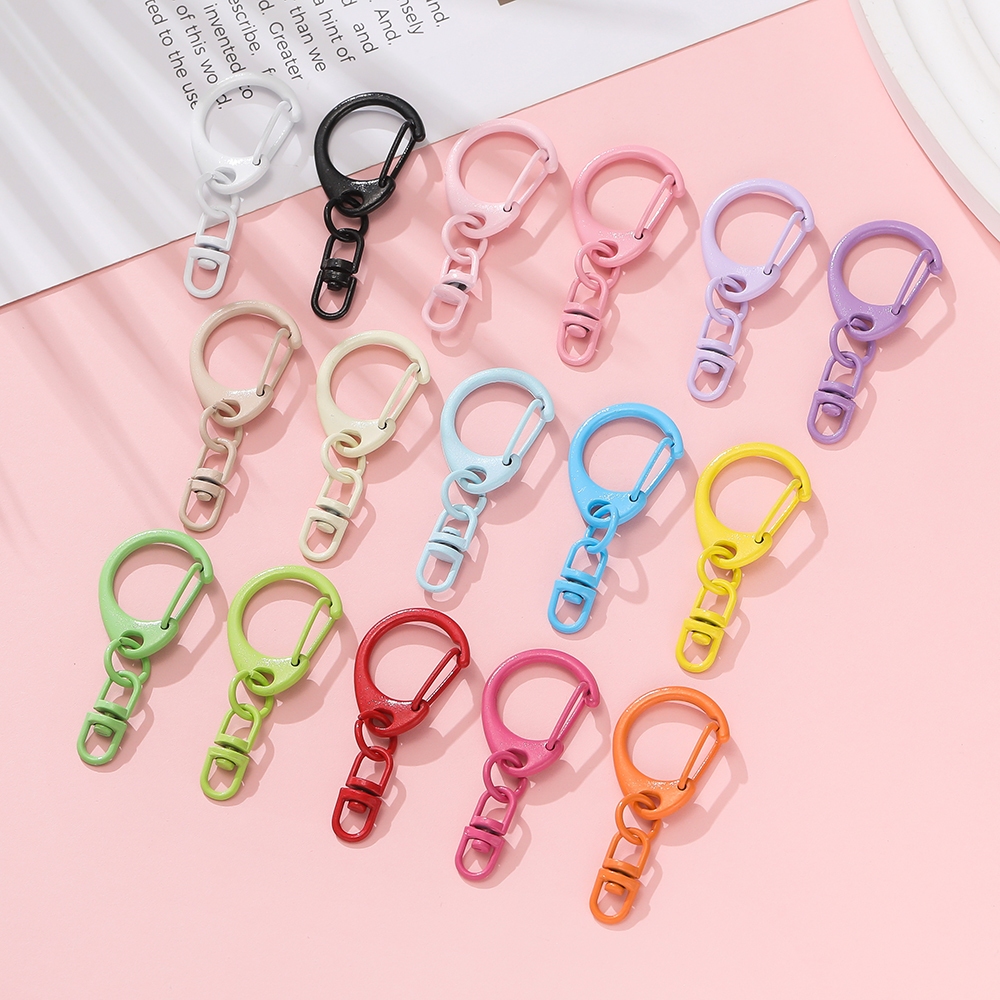 St. kunkka 5 ชิ้น พวงกุญแจสีขนม พวงกุญแจรูปตัว Dตะขอก้ามปู  ญแจ DIY ของขวัญฟรี