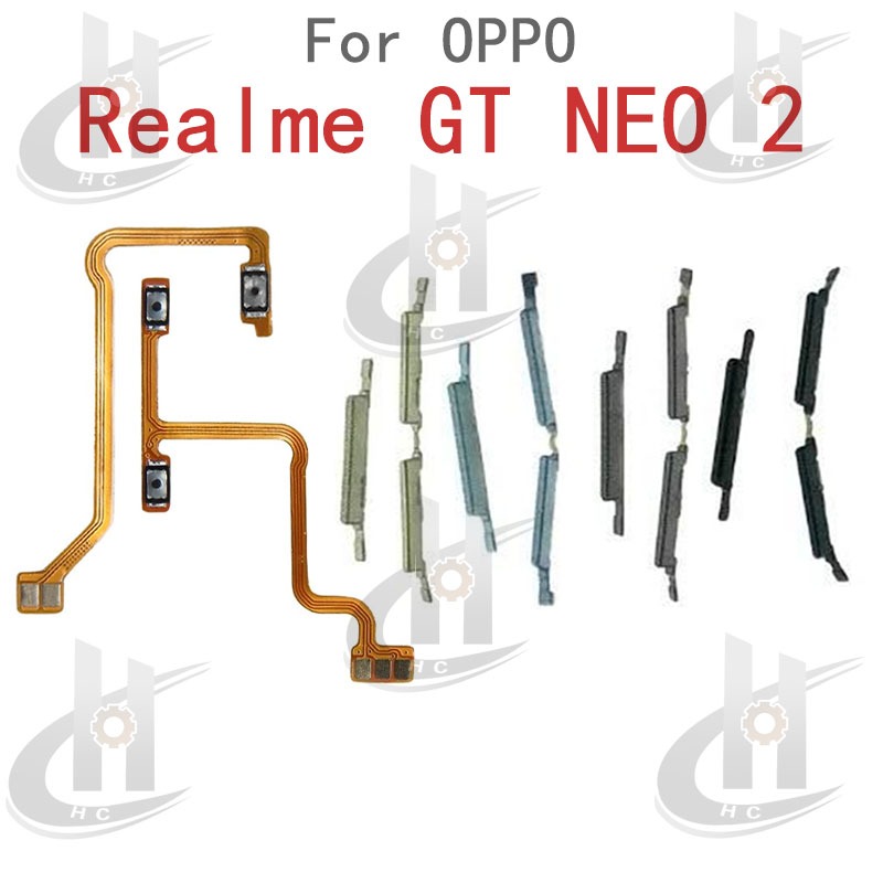 สําหรับ OPPO Realme GT NEO 2 ปุ่มด้านข้างปริมาณพลังงานปุ่ม Flex Cable Keys ปุ่มปิดระดับเสียงขึ้นและลงบนส่วนทดแทนด้านข้าง