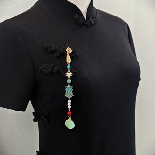 ANCIENT Original Design Cheongsam Pressed Lapel Ruyi ปลอดภัยหัวเข็มขัดจี้ Retro แห่งชาติแฟชั่นอุปกรณ์เสริม