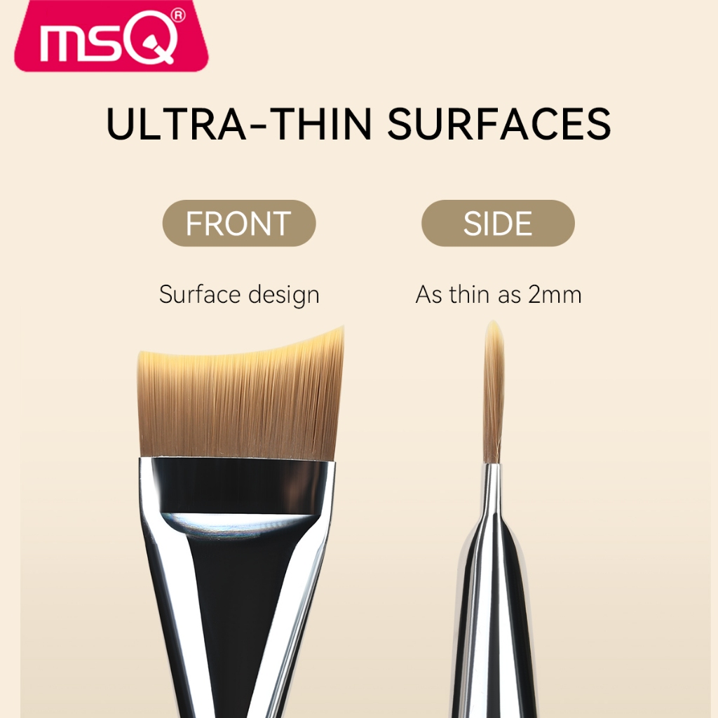 MSQ Ultra Slim Flat Head Arc แปรงรองพื้นขนาดเล็ก แปรงแต่งหน้าแบบแบน