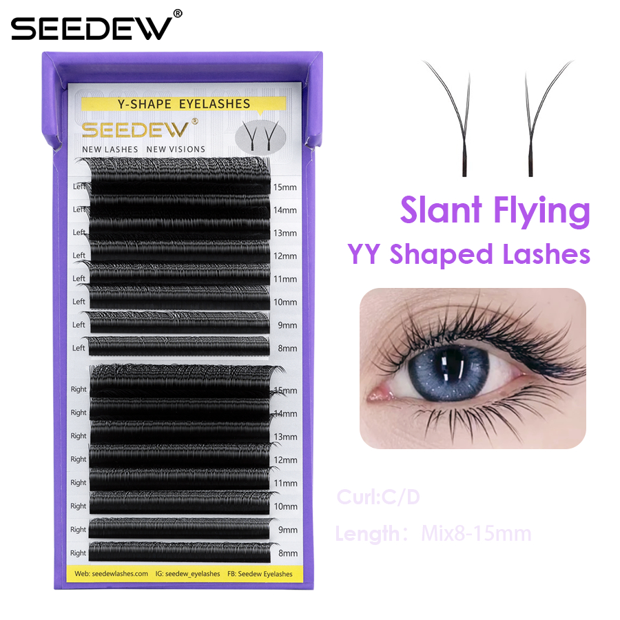 SEEDEW 0.07 บินเฉียง YY ขนตา Extensions Fox Series ขนตาปลอมธรรมชาติ Soft Lashes