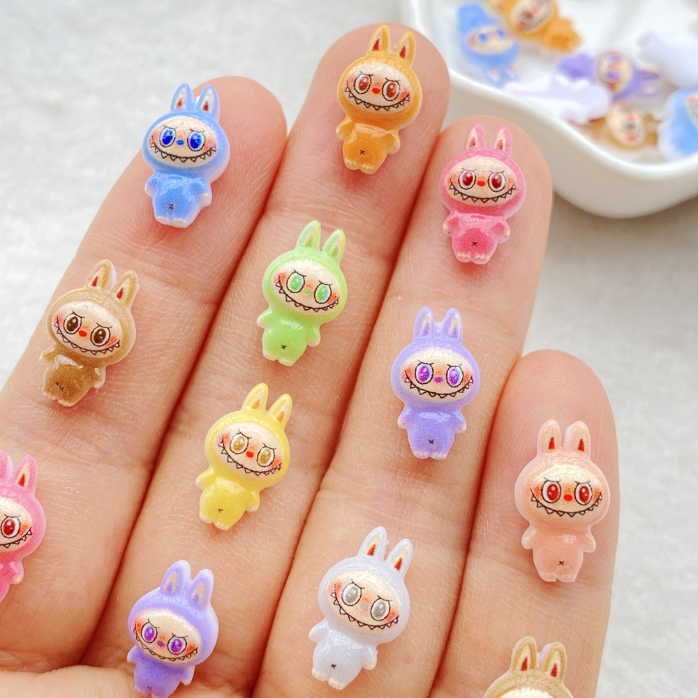 50 ใหม่น่ารักเรซิ่นมินิการ์ตูนสัตว์กระต่ายชุดแบนกลับ Cabochon สมุดภาพ Kawaii DIY อุปกรณ์ตกแต่ง