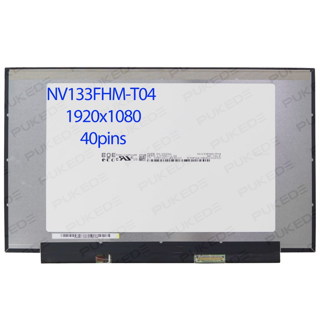 13.3 นิ้วแล็ปท็อปหน้าจอสัมผัส LCD NV133FHM-T04 M133NVFC R7 45% NTSC IPS แผง Matrix 1920X1080 edp 40P