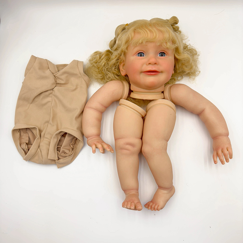 24INCH Reborn ตุ๊กตาชุด ZOE แล้วทาสีชุดผมสีบลอนด์ DIY Reborn ตุ๊กตาอะไหล่ Handmade Reborn ชุดเด็กของ