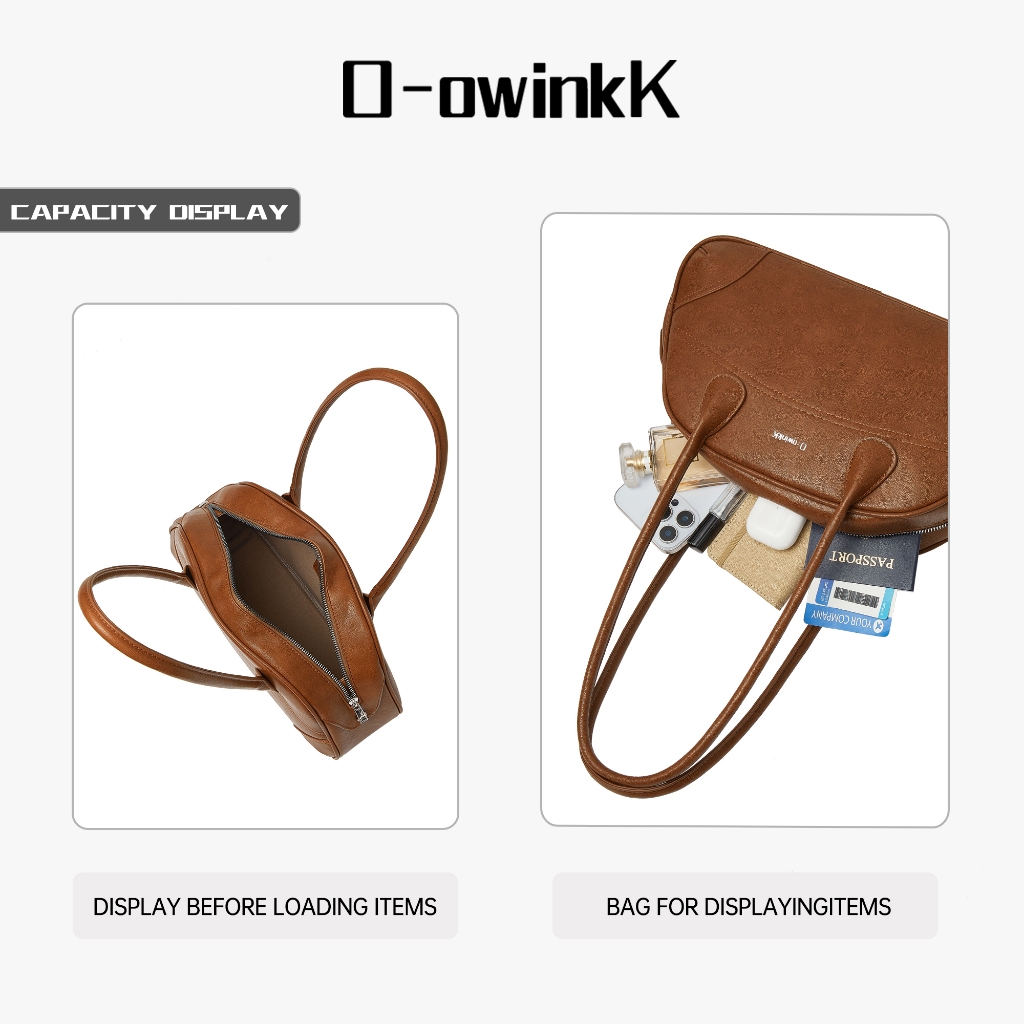O-owinkK حقيبة بولينغ فينتج PU — صورة 6