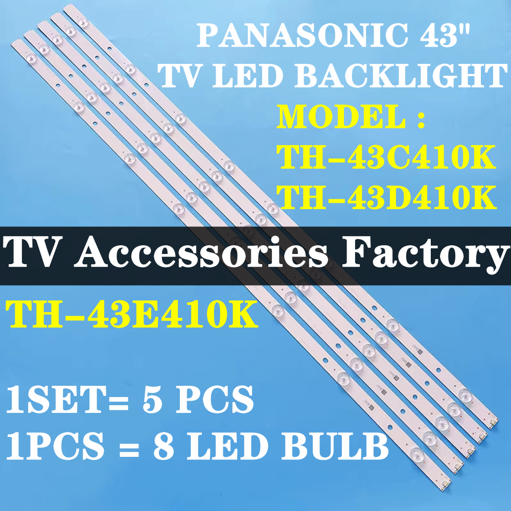 5PCS LED backlight สําหรับ 43 นิ้ว TC-43SV700B TC-43000C TX-43SW504 TH-43C410K TC-43ES630B TC-43FS63