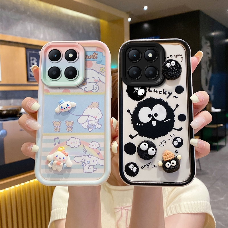 ซิลิโคนนุ่มการ์ตูน 3D สามมิติ Patch ตุ๊กตาสร้อยข้อมือเคสโทรศัพท์เหมาะสําหรับ Huawei Honor Play 60 Pl