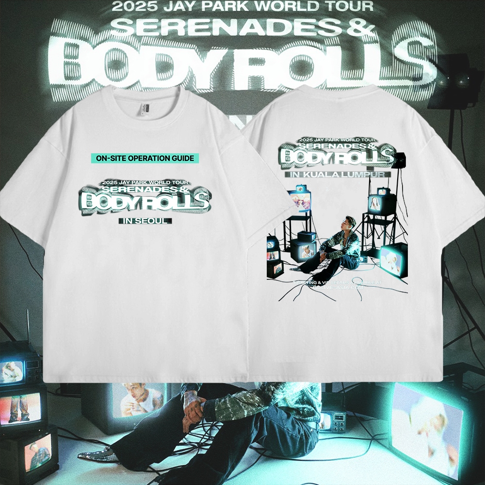 2025 Jay Park World Tour Serenades & Body Rolls พิมพ์เสื้อแขนสั้นสำหรับผู้ชายและผู้หญิงTEE