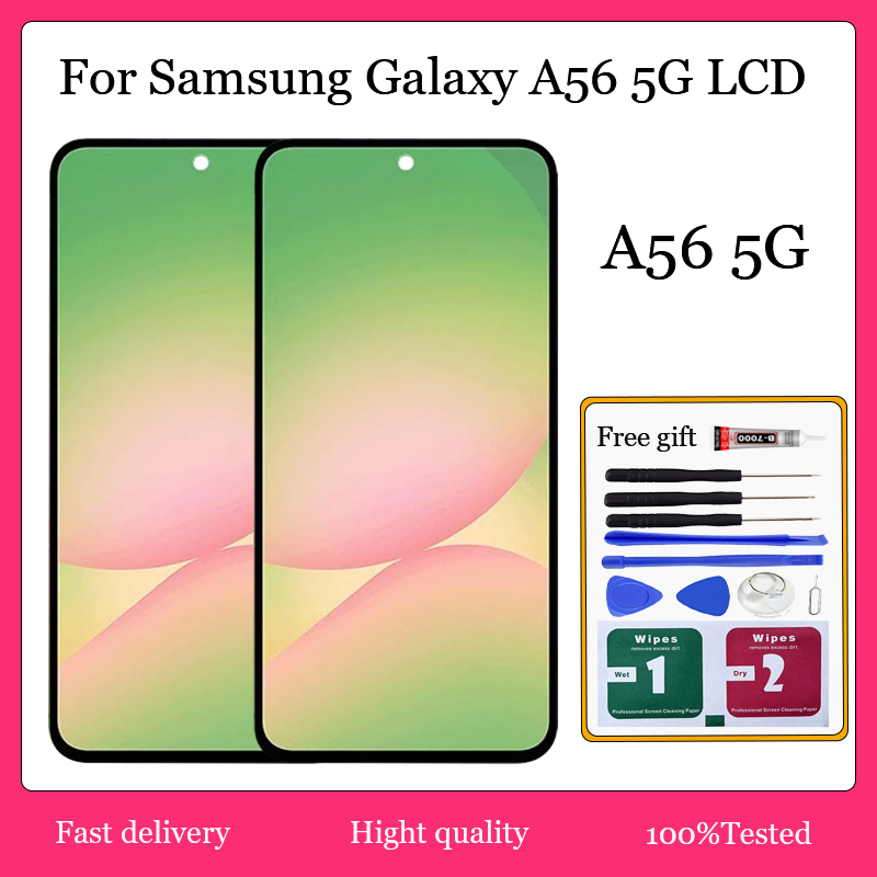 Original AMOLED Samsung Galaxy A56 5G จอแสดงผล LCD หน้าจอสัมผัสพร้อมการเปลี่ยนเฟรม