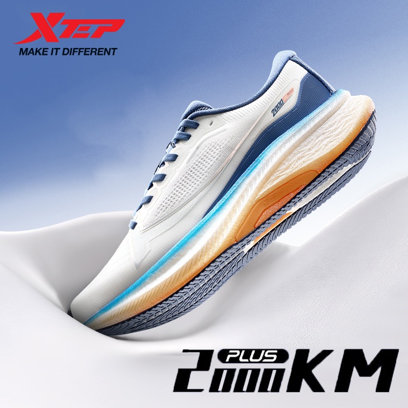 XTEP 2000KM PLUS รองเท้าวิ่งผู้ชาย Rebound Support Professional Cushioning Shock Absorption แผ่นไนลอ