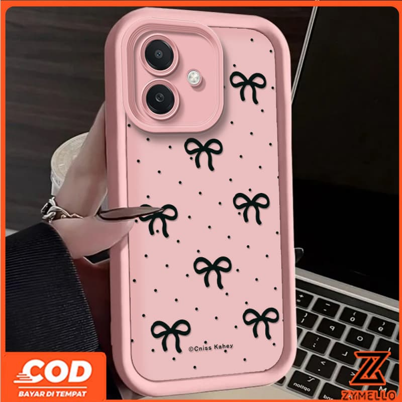 สําหรับRedmi A5 A3 13C 14Cหมายเหตุ13 Pro Redmiหมายเหตุ14 Pro Xiaomi 14T POCO C61 4G Simple Polka Dot BowknotกันกระแทกTPUเคสโทรศัพท์
