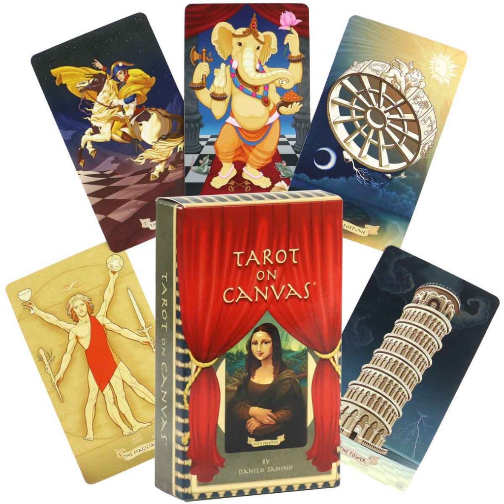 Tarot On Canvas Deck 78 ชิ้น 10x6 ซม. การ์ดเกมไม่มีคู่มือ