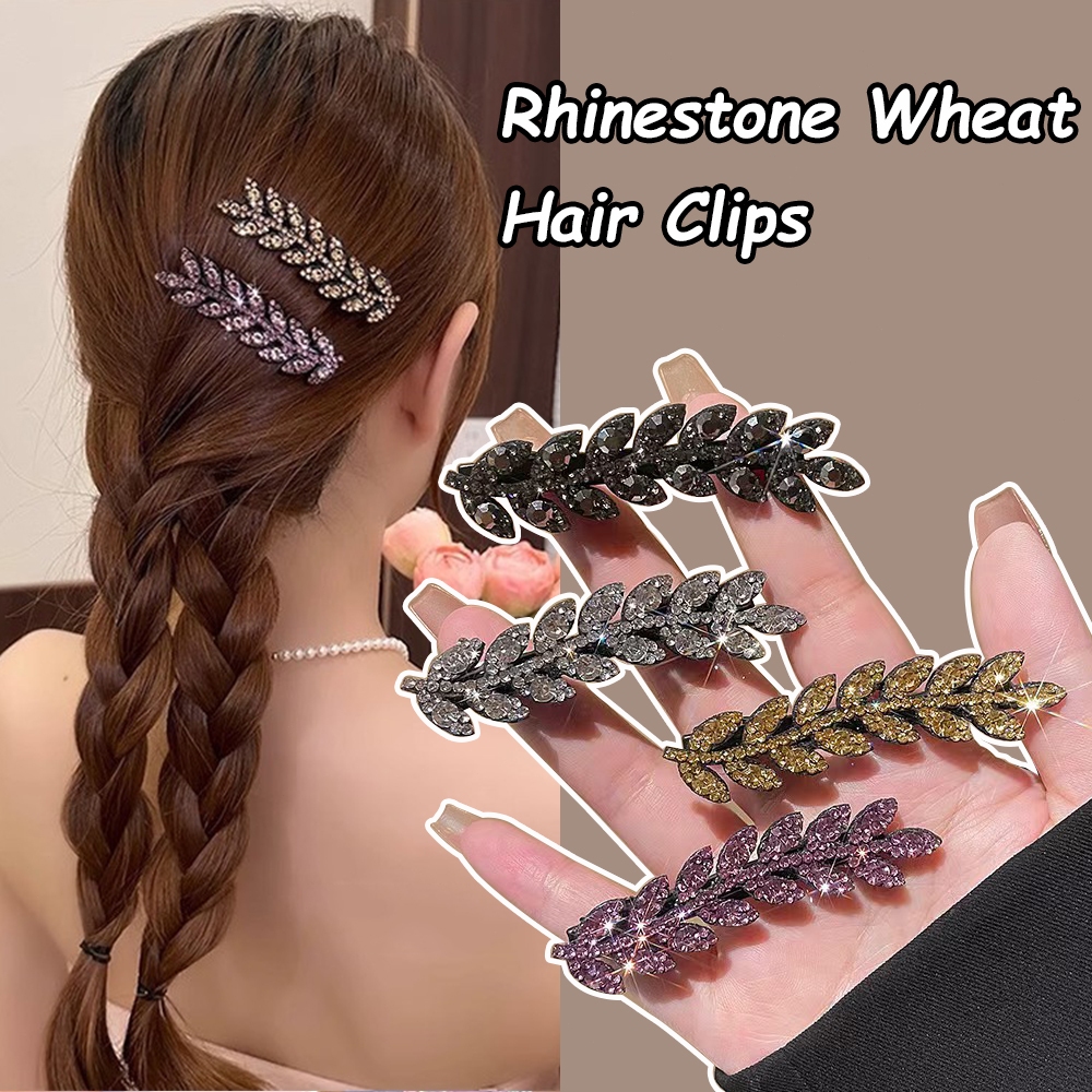 อินเทรนด์เพทายหูของกิ๊บติดผมข้าวสาลี Vintage Rhinestone Hairpins_barrettes อุปกรณ์เสริมผมของขวัญ