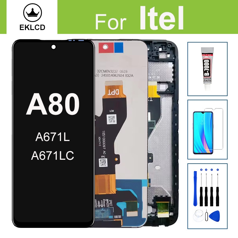 หน้าจอ LCD สําหรับ Itel A80 A671L A671LC จอแสดงผล Touch Panel Digitizer Assembly กรอบเปลี่ยน