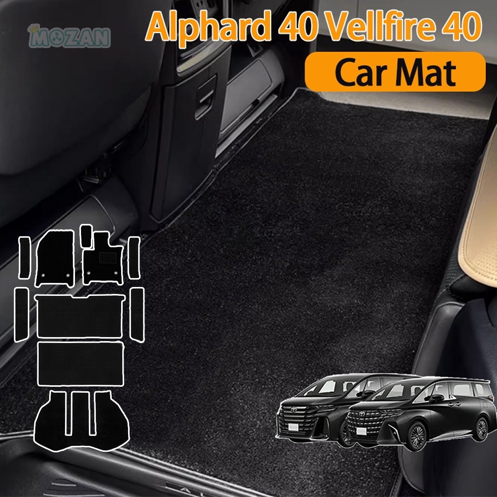 พรมรถยนต์สําหรับ alphard 40 vellfire 40 (2023-2027) รถเสื่อเท้ารถพรมปูพื้นพรม boot mat เหยียบ ag40 ah40 2023 2024 2025 2026