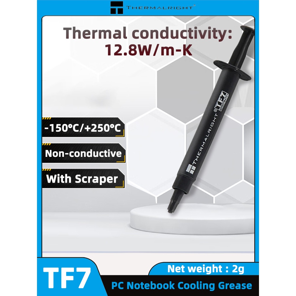 Thermalright TF7 Thermal Paste Conductiveity 12.8W/mk สําหรับ PC Notebook CPU การกระจายความร้อน 2g จ