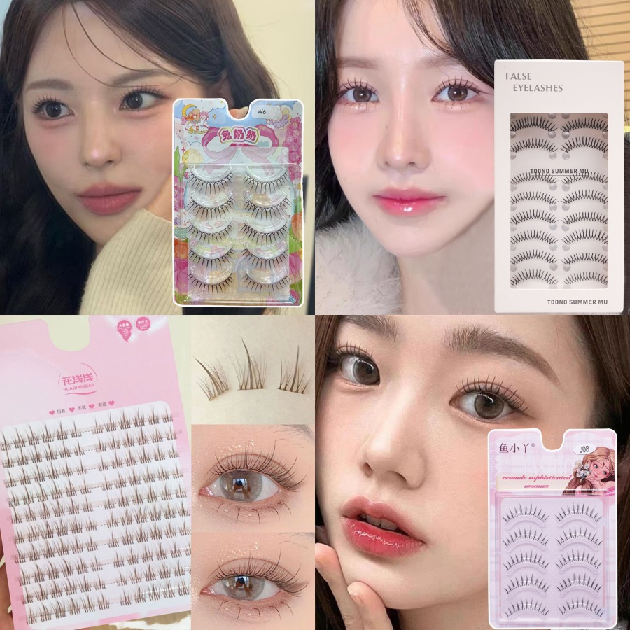 Manga Lash Extension U รูปร่างขนตาปลอมนํากลับมาใช้ใหม่แถบโปร่งใสธรรมชาติ Fairy Big Eyes เกาหลี Eye แต่งหน้าทุกวัน 10 คู่