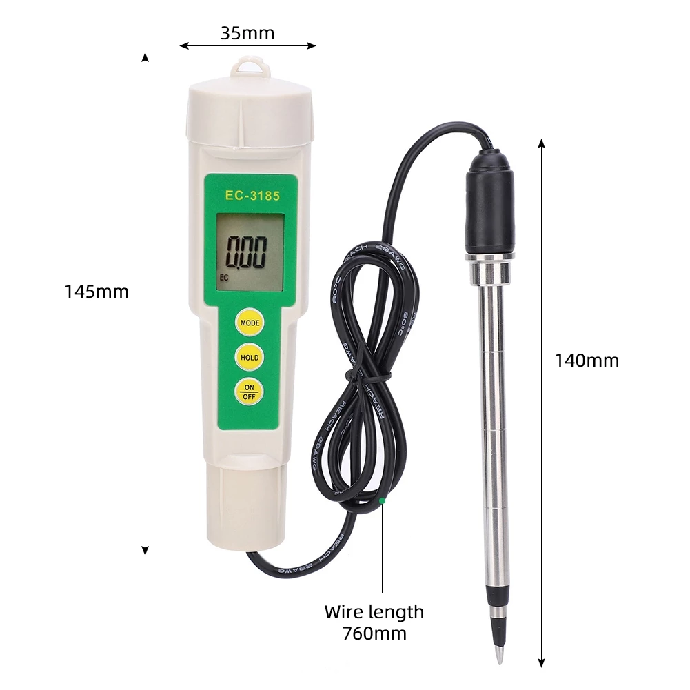 YiERYi EC-3185 เครื่องวัดดิน EC/TDS/CF สำหรับการเกษตรและไฮโดรโปนิกส์ thumbnail 10