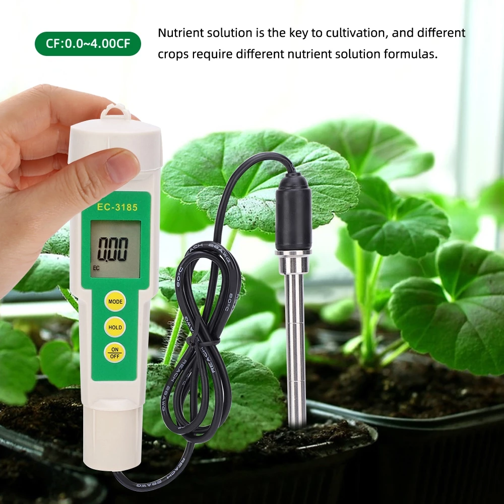 YiERYi EC-3185 เครื่องวัดดิน EC/TDS/CF สำหรับการเกษตรและไฮโดรโปนิกส์ thumbnail 4
