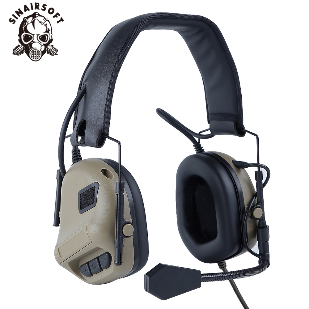 SINAIRSOFT HD-8 5th Generation Non Pickup Noise Cancelling หูฟังกลางแจ้ง Headwear หูฟังยุทธวิธี