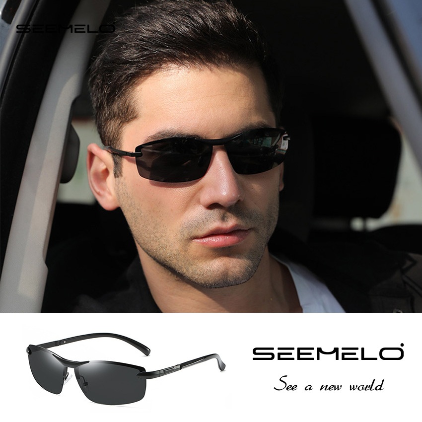 SEEMELO แว่นตากันแดดแบบโพลาไรซ์ของผู้ชาย