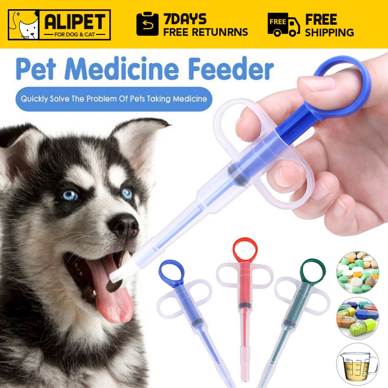 1 PC สัตว์เลี้ยงยา Feeding Pill Poppers Dispenser Oral แท็บเล็ตแคปซูลหัวฉีด Sy-ringe Feeding เครื่องมือสําหรับสุนัขแมวลูกสุนัขลูกแมว
