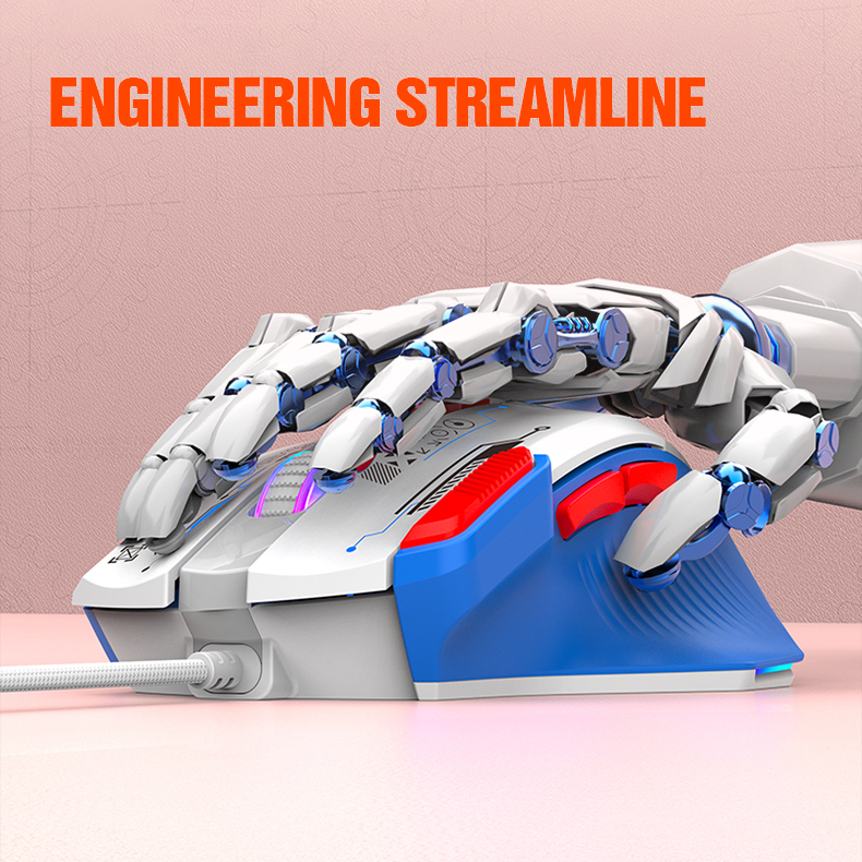 XUNFOX G7 เมาส์สําหรับเล่นเกมแบบมีสายพร้อมไฟ RGB ความแม่นยําสูง 12800 DPI Sensor Tactile Mechanical - รูปที่ 6